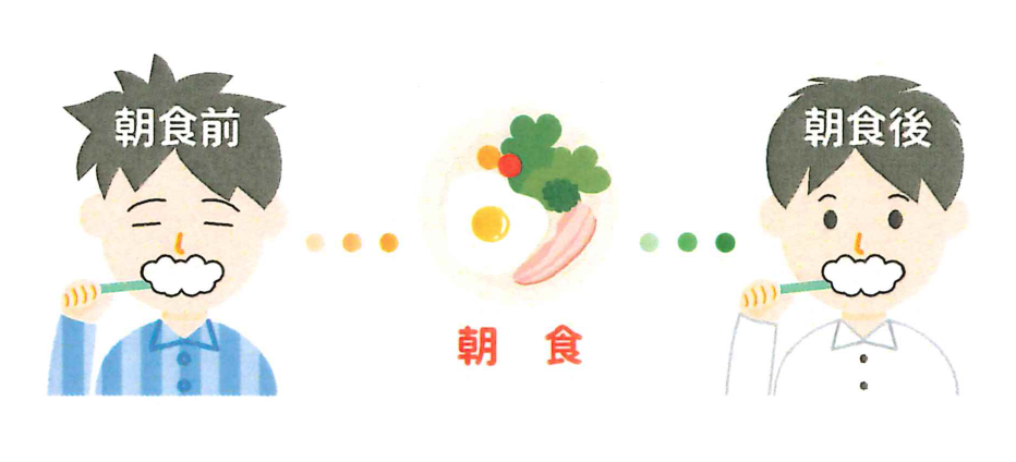 朝一番の歯磨きは朝食前に
